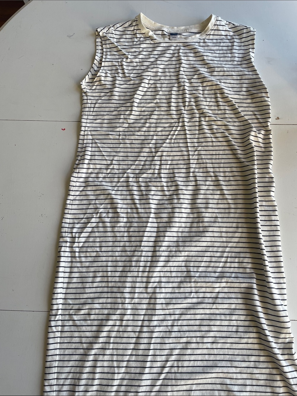 Old Navy Sleeveless Striped Dress- White with Black Stripes